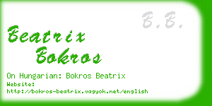 beatrix bokros business card